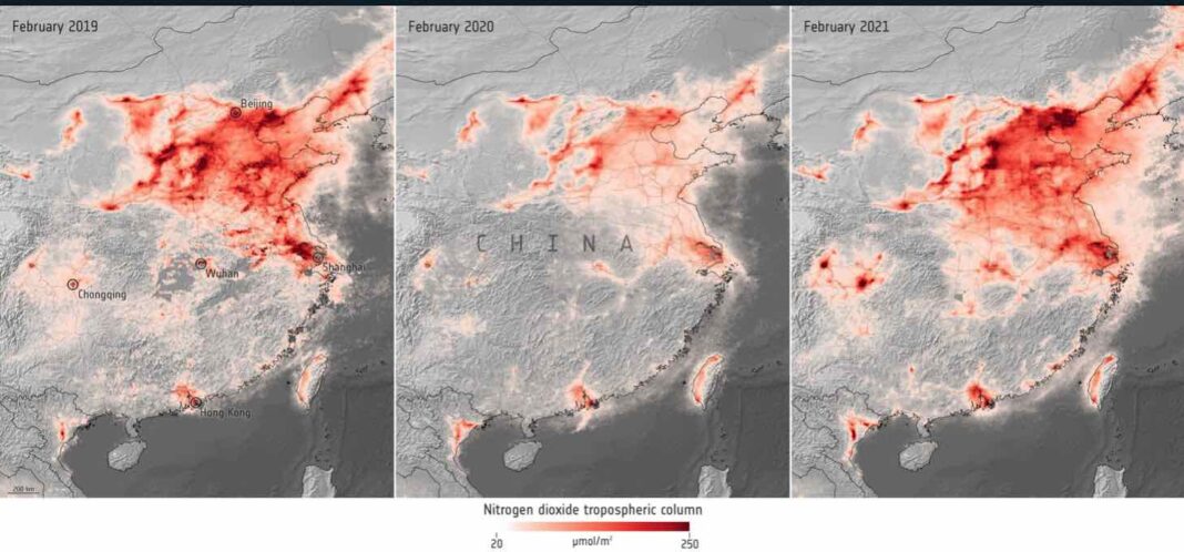 La Terra vista dallo Spazio: inquinamento a livelli pre-Covid La Terra vista dallo Spazio: inquinamento a livelli pre-Covid