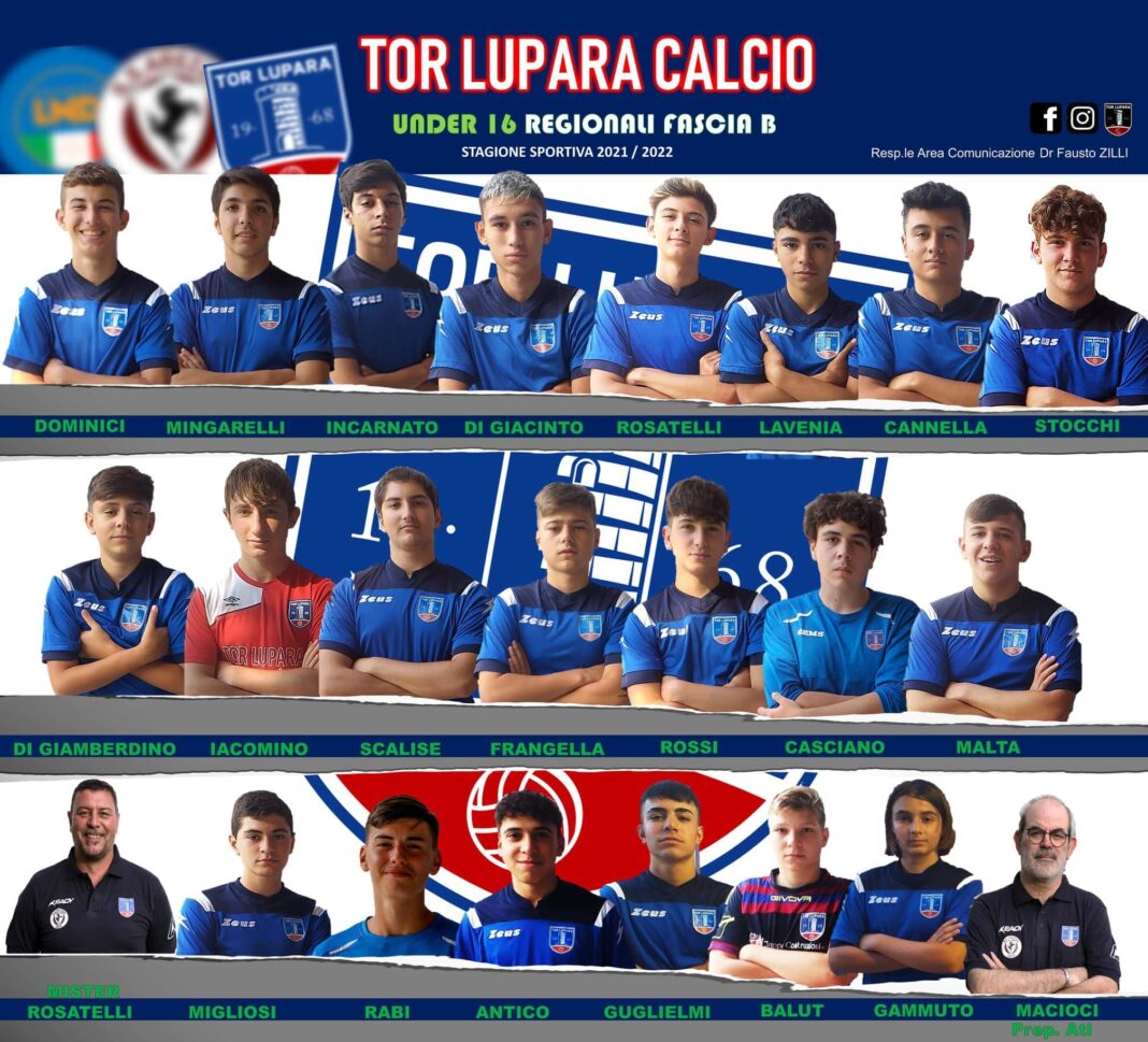Tor Lupara Calcio – al via il campionato per l’Under 16 regionali Fascia B Tor Lupara Calcio – al via il campionato per l’Under 16 regionali Fascia B
