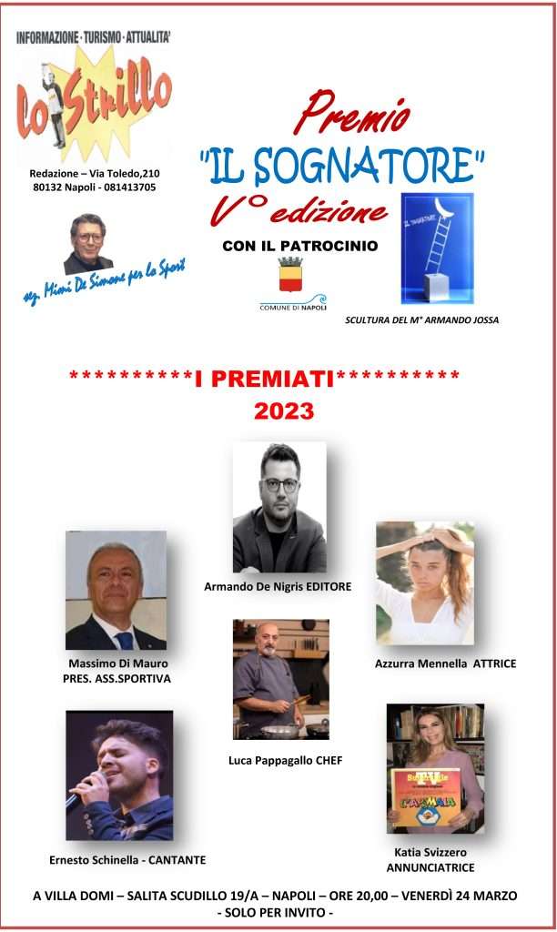 <strong>Napoli, a Villa Domi la V edizione del Premio Il Sognatore</strong> 1 poster 1