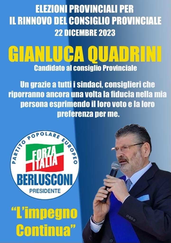 Provinciali. Gianluca Quadrini: “Forza Italia un partito in crescendo” 1 image 123650291 3