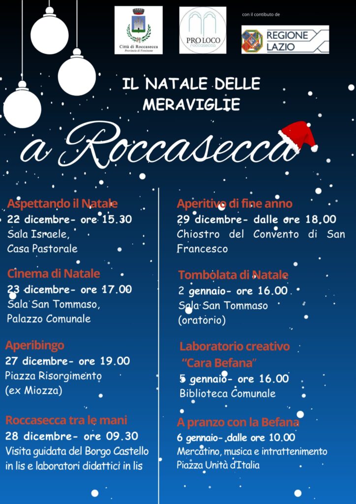 ROCCASECCA, UN RICCO CARTELLONE DI EVENTI PER FESTEGGIARE IL NATALE 2 IMG 20231214 WA0006