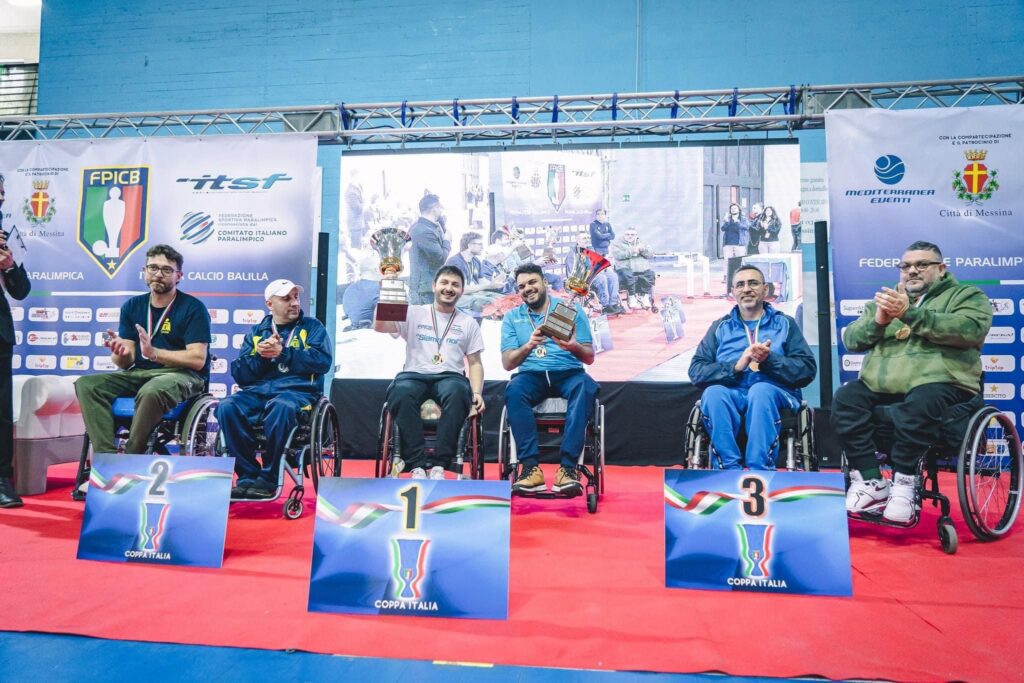 Grande entusiasmo a Messina per le finali di Coppa Italia e Campionato Italiano calcio balilla disabili 1 Podio Coppa Italia