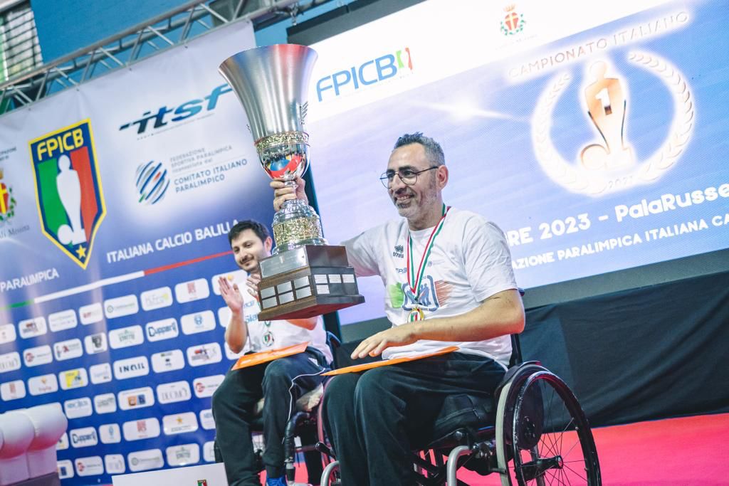 Grande entusiasmo a Messina per le finali di Coppa Italia e Campionato Italiano calcio balilla disabili 4 Singolo Pro Domenico Smario campione dItalia