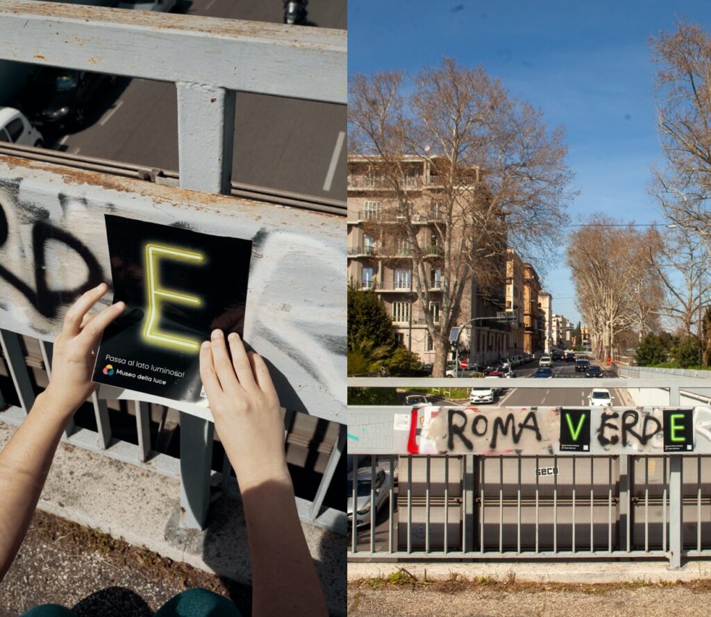 Passa al lato luminoso! Al via, a Roma, la campagna creativa che contrasta le parole d’odio e ostilità sui muri della città e le trasforma in messaggi positivi e costruttivi 1 Roma Verde