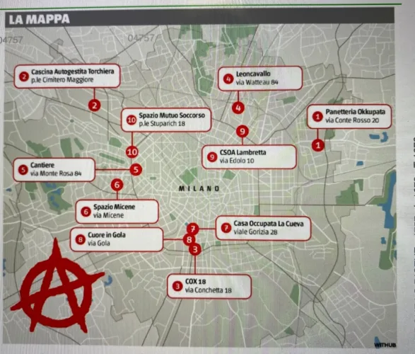 MILANO, FESTA NO-GLOBAL IN P.LE STUPARICH, DE CORATO: «DA OGGI FESTEGGIANO CON DISAGI IN CITTA’ IN STABILE OCCUPATO ABUSIVAMENTE DAL 2013 OLTRE AD ALTRI 9 E COMUNE STA A GUARDARE»! 2 imm occupati