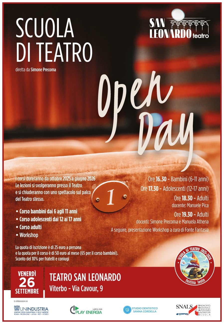 Open Day, ripartono i corsi del Teatro San Leonardo Open Day, ripartono i corsi del Teatro San Leonardo