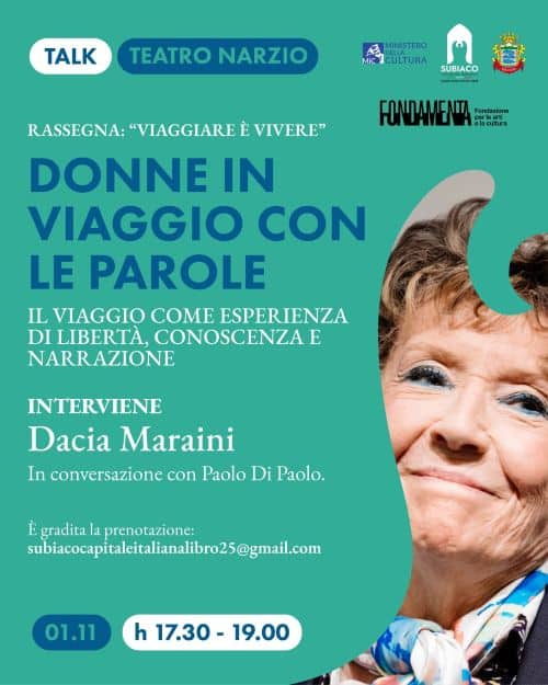 Al Teatro Narzio nel segno del viaggio e della parola con Dacia Maraini e Giuseppe Patota Al Teatro Narzio nel segno del viaggio e della parola con Dacia Maraini e Giuseppe Patota