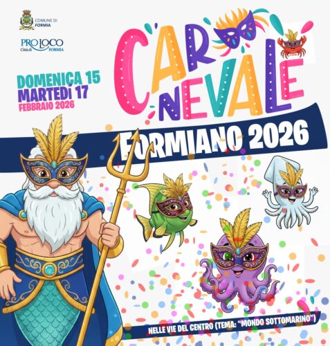 CARNEVALE DI FORMIA 2026: UN TRIONFO DI COLORI NEL “MONDO SOTTOMARINO” 2 Carnevale Formiano 2026