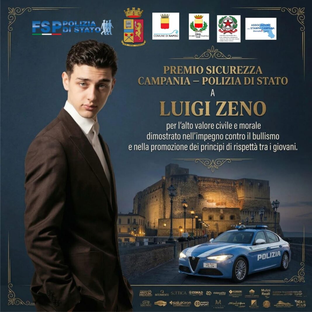 Luigi Zeno premiato dalla Polizia di Stato per il suo impegno contro il bullismo Luigi Zeno premiato dalla Polizia di Stato per il suo impegno contro il bullismo