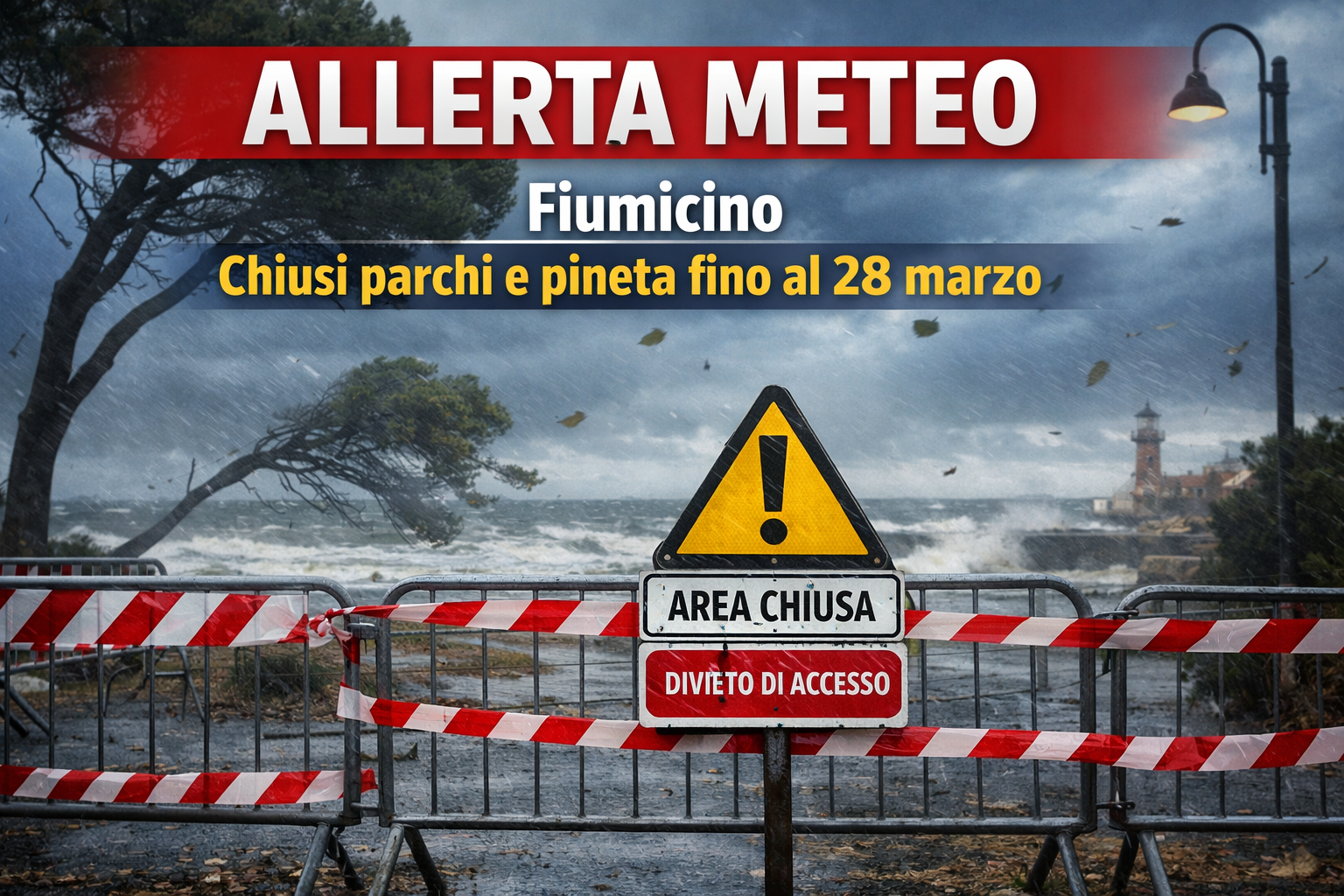 Fiumicino. Allerta meteo e vento forte: chiusi parchi e pineta fino al 28 marzo Fiumicino, allerta meteo: chiusi parchi e pineta