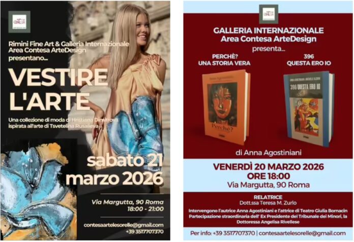 evento area contesa artedesign via margutta roma libri anna agostiniani vestire l arte sfilata moda roma galleria area contesa artedesign
