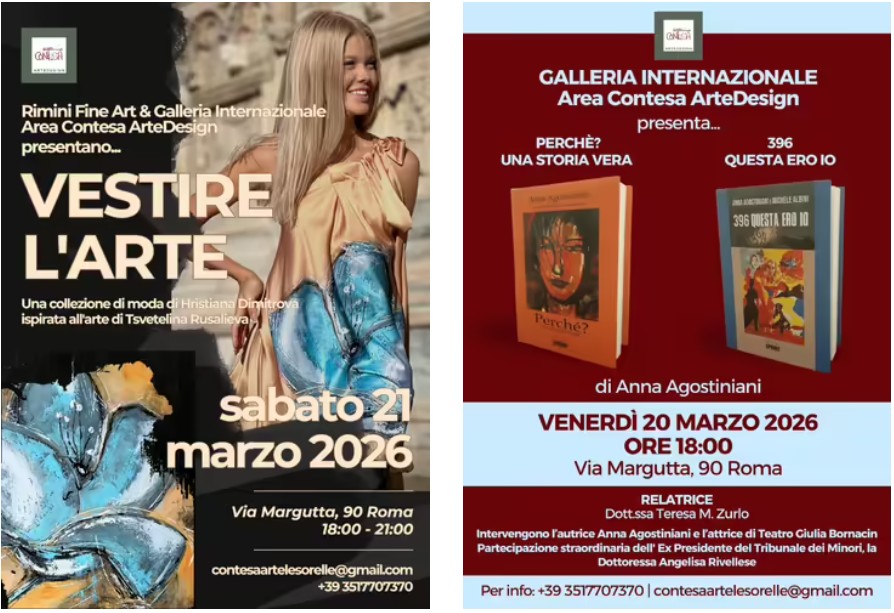 evento area contesa artedesign via margutta roma libri anna agostiniani vestire l arte sfilata moda roma galleria area contesa artedesign