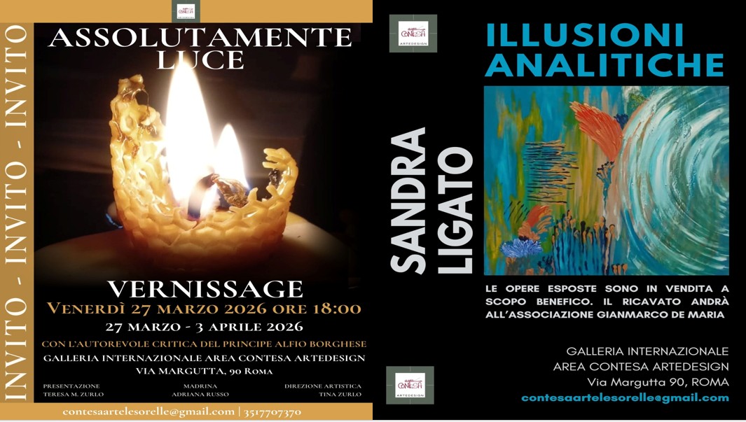 Assolutamente Luce mostra Roma Via Margutta locandina con candela artistica