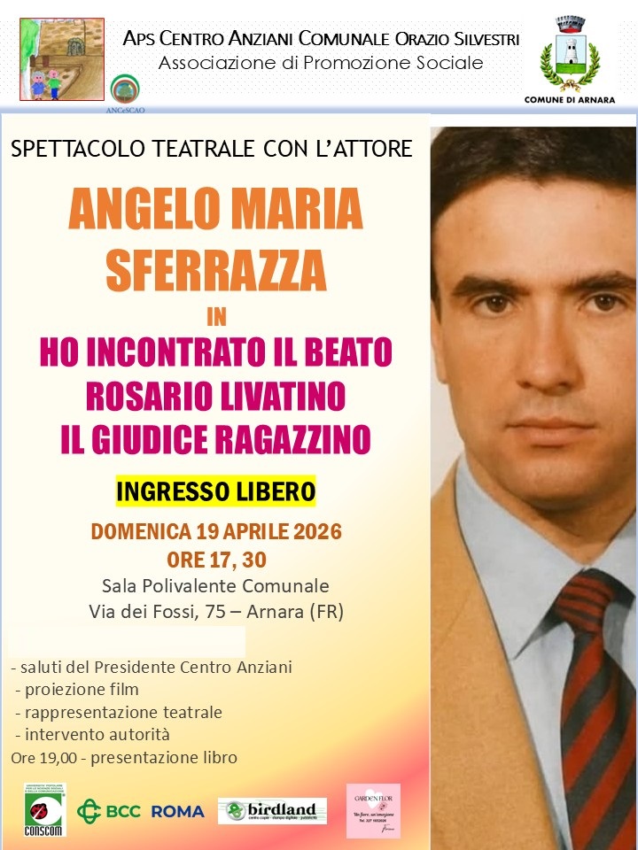 Domenica pomeriggio ad Arnara omaggio teatrale al Giudice Livatino ucciso dalla mafia Domenica pomeriggio ad Arnara omaggio teatrale al Giudice Livatino ucciso dalla mafia