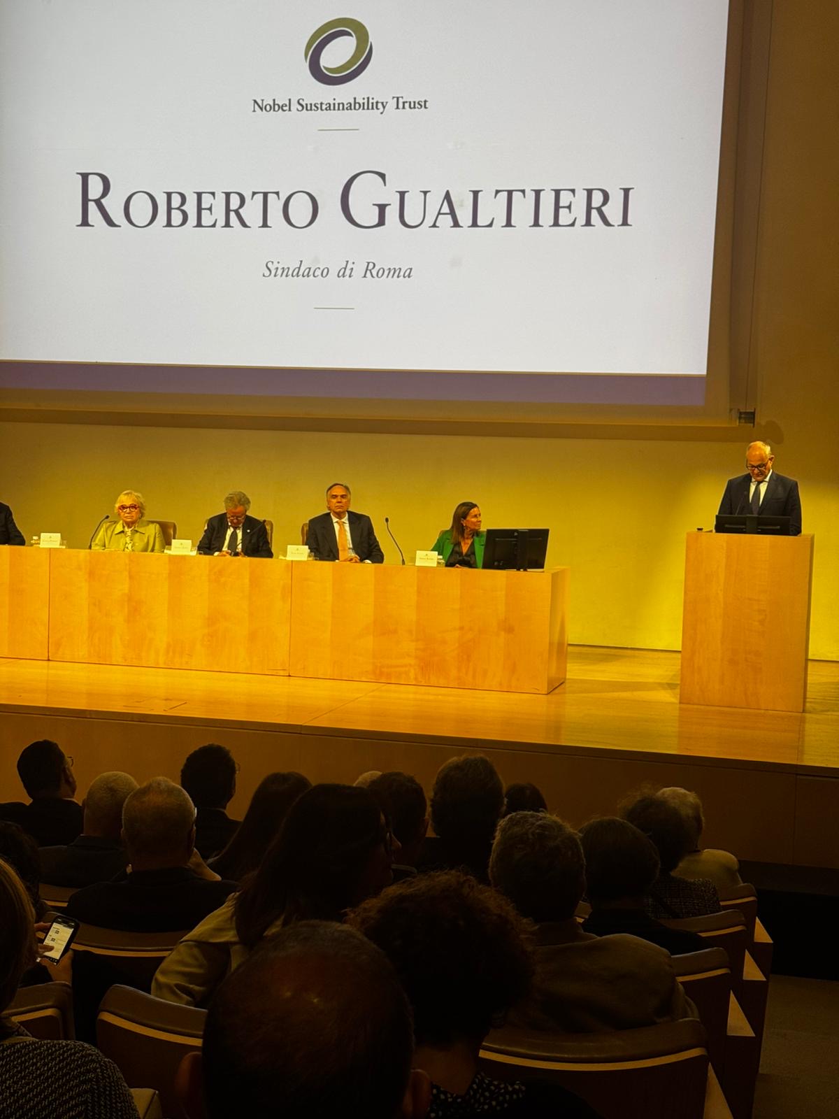 ROMA, OGGI PRESENTATO IL NOBEL PER LA SOSTENIBILITÀ ROMA, OGGI PRESENTATO IL NOBEL PER LA SOSTENIBILITÀ