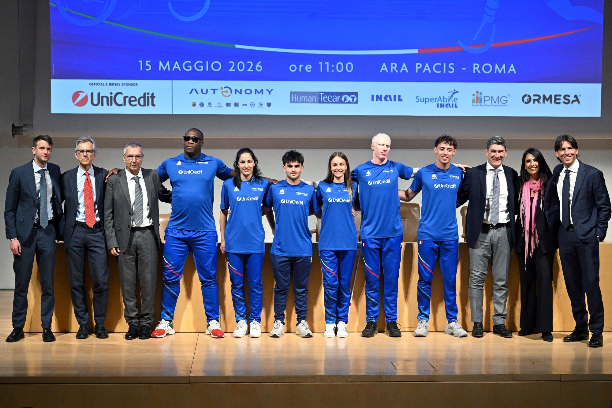 “Unveiling Excellence”: presentata all’Auditorium dell’Ara Pacis la nuova maglia della Nazionale italiana di atletica paralimpica fispes e unicredit