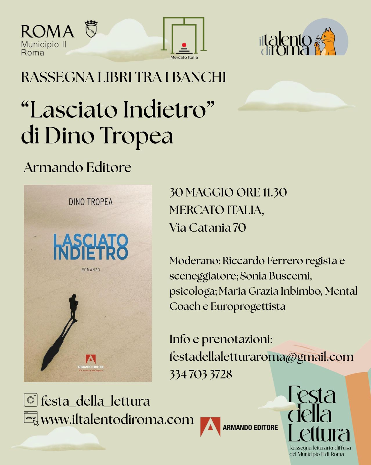 Roma, sabato 30 maggio: “Lasciato Indietro” di Dino Tropea arriva al Mercato Italia per un incontro che parla a chiunque si sia sentito solo almeno una volta Lasciato Indietro 30 maggio Mercato Italia Roma