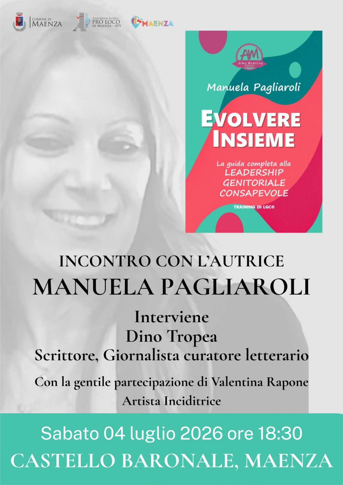 Latina. Genitorialità, e conflitti: Manuela Pagliaroli presenta “Evolvere Insieme” Manuela Pagliaroli presenta Crescere Insieme.