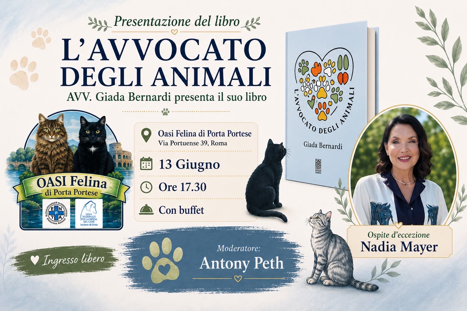 “L’AVVOCATO DEGLI ANIMALI”: GIADA BERNARDI PRESENTA A ROMA IL SUO LIBRO DEDICATO AI DIRITTI DEGLI ANIMALI “L’AVVOCATO DEGLI ANIMALI”: GIADA BERNARDI PRESENTA A ROMA IL SUO LIBRO DEDICATO AI DIRITTI DEGLI ANIMALI